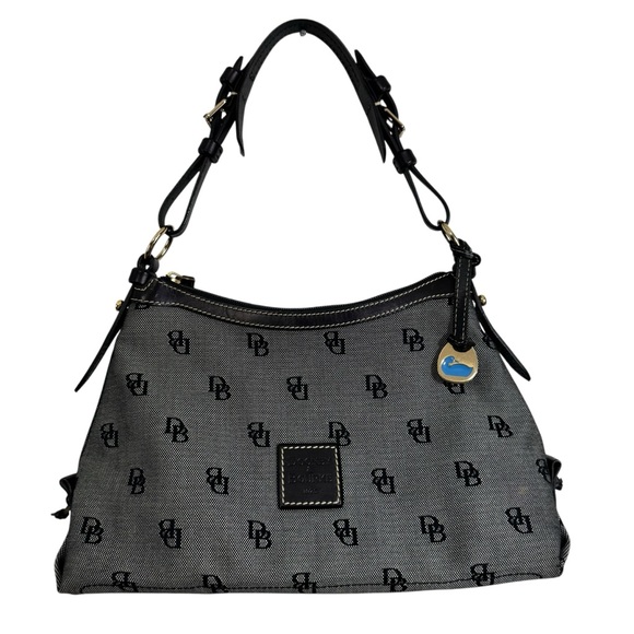 Dooney & Bourke Handbags - Dooney & Bourke Y2K Canvas Signature Hand Bag Purse With Leather Accents